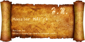 Haszler Márk névjegykártya